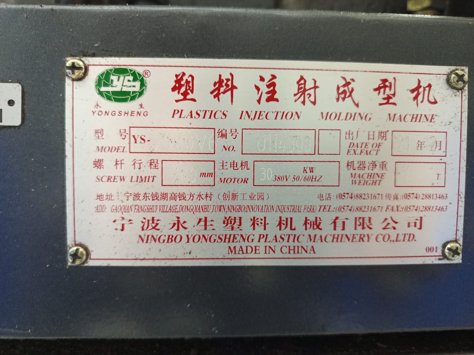 Injetora YS 240 ton